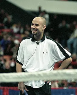 Prints of HOUSTON SEPTEMBER 12: Andre Agassi attends Elton John and Billie Jean King Smash Hits at The Summit in Houston, Texas September 12, 1996 (Photo by Rick Diamond/Getty Images The Grand Slam Gallery: Elton John - Billie Jean King - Smash Hits - The Summit Houston Texas, 09-12-1996