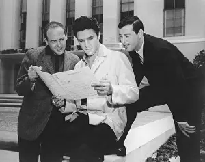 Elvis Presley with Mike Stoller and Jerry Leiber