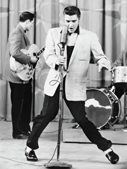 Drum Set Prints: Elvis Presley Performing