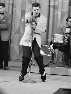 Drum Set Prints: Elvis Presley Performing