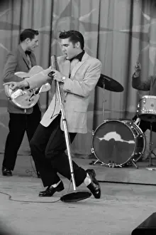 Drum Set Prints: Elvis Presley Performing