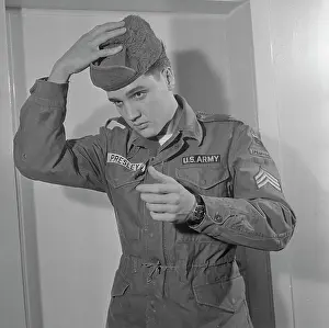 Elvis Presley Wearing Military Uniform