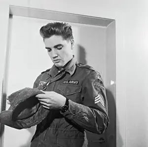 Elvis Presley Wearing Military Uniform