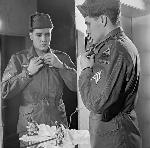 Elvis Presley Wearing Military Uniform