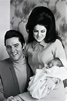 Newborn Prints: Elvis and Priscilla Presley with New Daughter