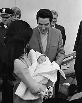 Newborn Prints: Elvis and Priscilla Presley with New Daughter