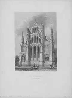 Prints of Engraving of Ely Cathedral, showing the romantic, gothic architecture added in later years, Cambridgeshire, England, circa 1850-1920. Engraved by B. Winkles after a drawing by R. Garland Urban Echoes of America’s Golden Age: Ely Cathedral
