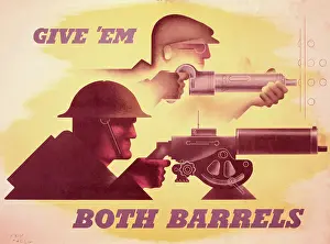 Give Em Both Barrels Print, World War II Poster. Art Prints