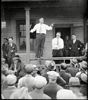 Fort Hunt Prints: Emanuel Levin Addressing Crowd