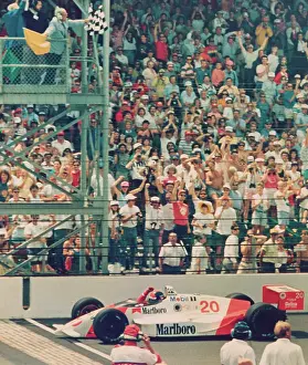 Emerson Fittipaldi Waving from Race Car