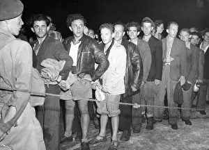 Emigrant Prints: Emigrants Lined Up; Trying To Enter Pale