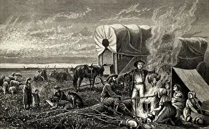 Campfire Prints: Emigrants To The West Illustration