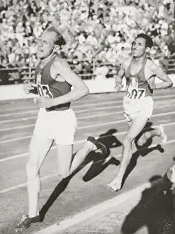 Helsinki Prints: Emil Zapotek Winning 10, 000 Meter Event