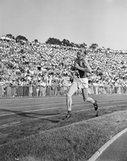 000 Meter Run Prints: Emil Zatopek Competing in a Race