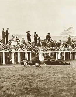 Emily Davison Throwing Herself in Front of a Horse, 1913 Derby, England