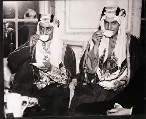 Guest Prints: Emir Faisal II Has Tea at Conference
