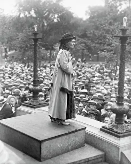 Boston Common Prints: Emmeline Pankhurst Addressing Crowd