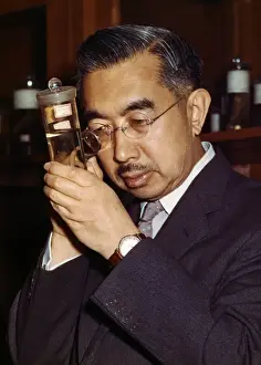 Emperor Hirohito Studying Marine Biology