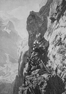 Coastal Collection: Emperor Max at St. Martin's Wall with crossbow and praying, Maximilian I 22 March 1459