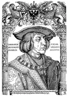 Artists Prints: Emperor Maximilian I. Facsimile after a woodcut by Albrecht Duerer