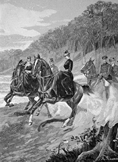 Individual Prints: Empress Augusta Victoria on a Promenade Ride in Grunewald in Berlin
