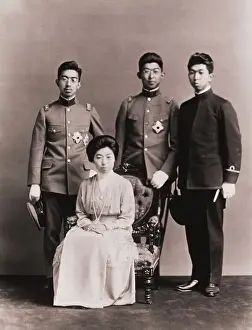 Hirohito Prints: Empress Sadako and Sons