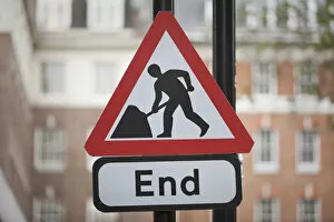 End of roadwork, sign, United Kingdom, Europe