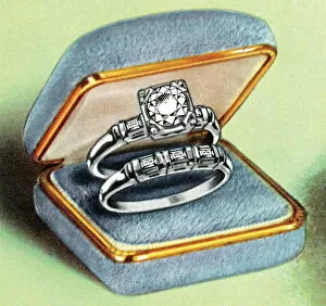 Images Dated 24th September 2003: Engagement ring in box