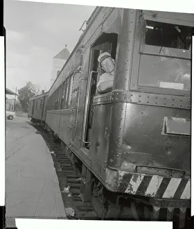 York Prints: Engineer Looking out from Train