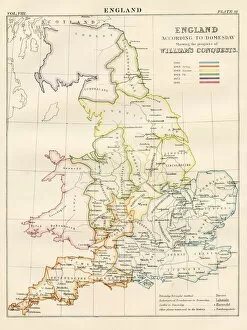 Images Dated 10th April 2018: England Williams Conquest map
