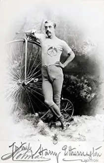 Racer Prints: English Bicycle Champion With Bicycle