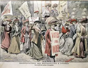 English Suffragettes Celebrating in Streets of London