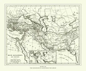 Prints of Kingdom of Alexander the Great Engraving Antique Illustration, Published 1851. Source: Original edition from my own archives. Copyright has expired on this artwork. Digitally restored Famous Military Leader Prints: Engraved Antique, Kingdom of Alexander the Great Engraving Antique Illustration