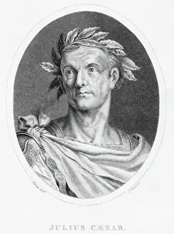 Oval Prints: Engraved Oval Portrait Of Julius Caesar