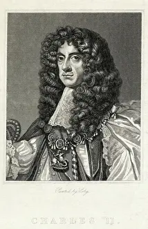 Lace Prints: Engraved Portrait Of Charles II, King of England