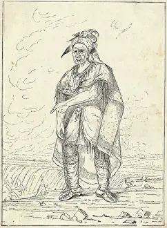 Speaker Prints: Engraved Portrait of Chief Red Jacket after George Catlin