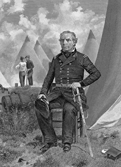 Tepee Prints: Engraved Portrait Of Zachary Taylor