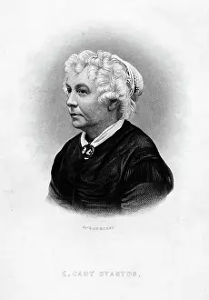 Feminist Prints: Engraving of American Suffrage Leader Elizabeth Cady Stanton
