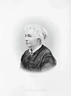 Feminist Prints: Engraving of American Suffrage Leader Elizabeth Cady Stanton