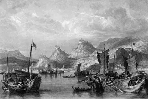 Fishing Boat Prints: Engraving After Amoy, from the Outer Anchorage by Thomas Allom