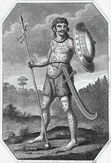 Engraving of an Ancient Briton