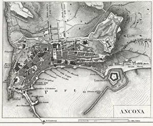 Images Dated 6th January 2014: Engraving: Ancona, Italy