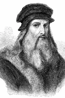 Images Dated 18th August 2010: Engraving of artist Leonardo da Vinci from 1870