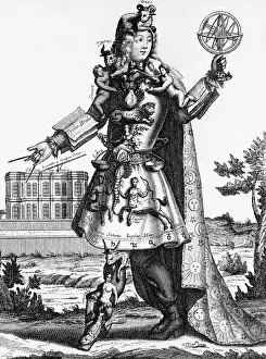 Cape Prints: Engraving Of Astrologer W/Symbols