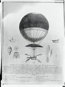 Engraving of Balloon Used by Jean Pierre Francois Blanchard