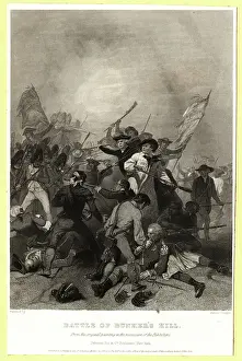 Engraving of Battle of Bunker Hill Based on a Painting by Alonzo Chappel