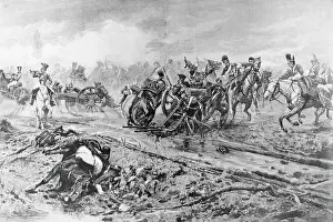 Engraving of the Battle of Waterloo after William Barnes Wollen