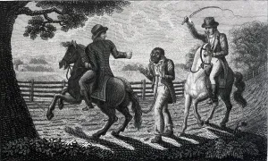 Whip Prints: Engraving of a Black Man Being Whipped By Whites