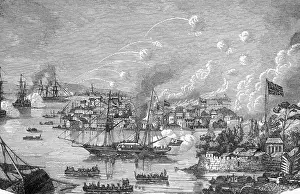 Guangzhou Prints: Engraving of the Bombardment of Canton by the English