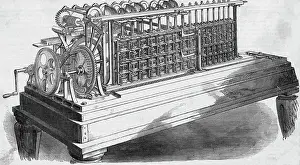 Machine Prints: Engraving of Calculating Machine with Crank